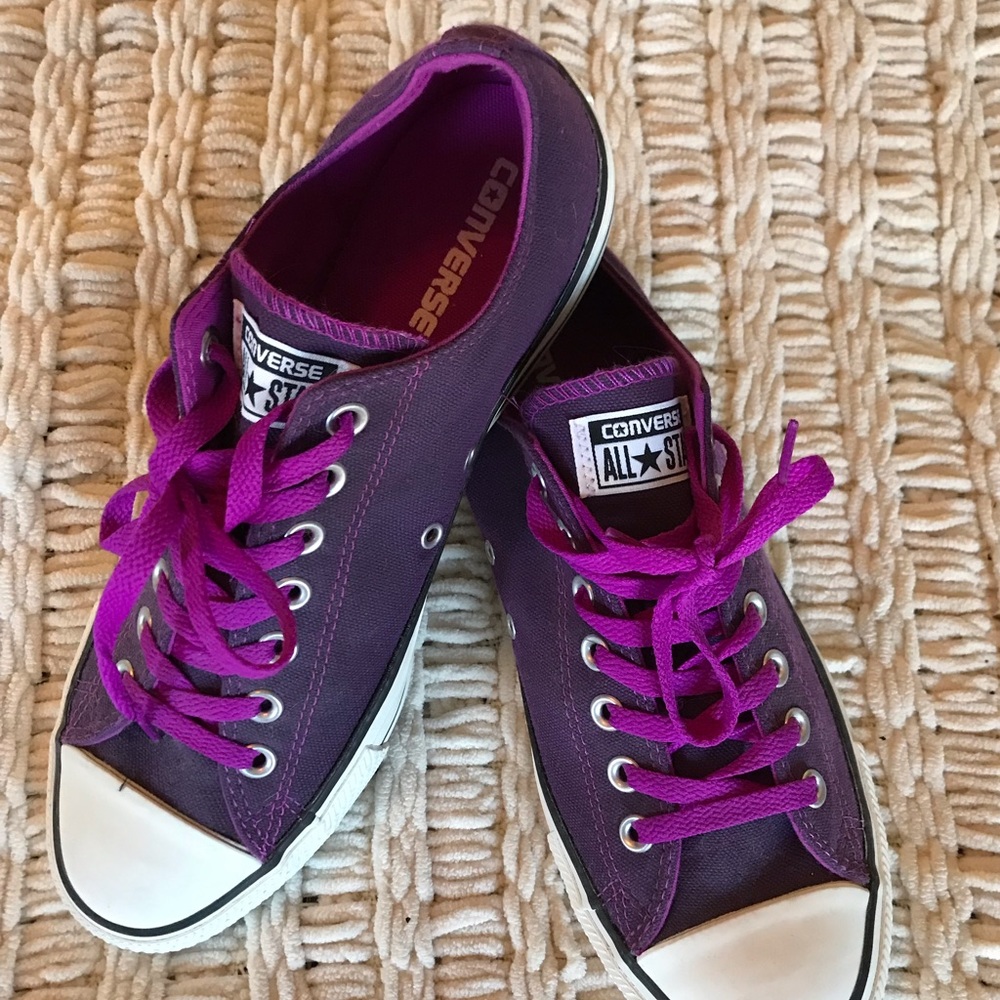 Purple converse sneakers
